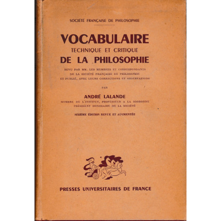 Vocabolaire technique et critique de la philosophie