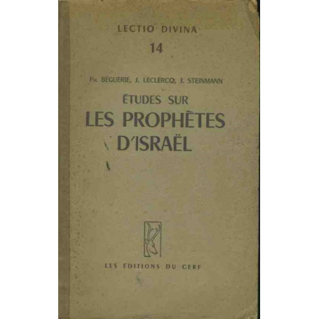 Etudes sur les prophetes d'Israel