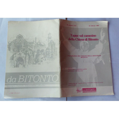 Tappe sul cammino della Chiesa di Bitonto. Cronologia dei vescovi della diocesi di Bitonto