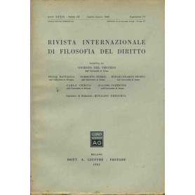 Rivista internazionale di filosofia del diritto. Luglio - Agosto 1962