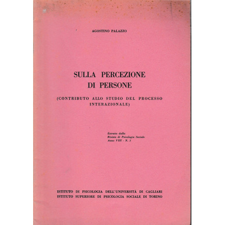 Sulla percezione di persone. Estratto dalla "Rivista di Psicologia Sociale"