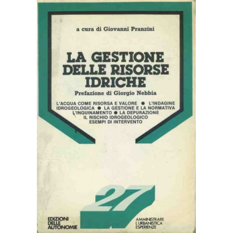 La gestione delle risorse idriche