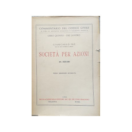 Libro quinto - del lavoro: Società  per azioni