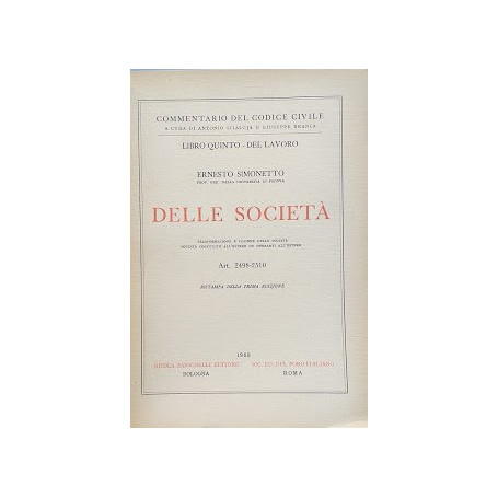 LIbro quinto - del lavoro. Delle Società