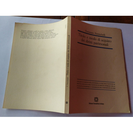 Titolo e modo di acquisto dei diritti patrimoniali