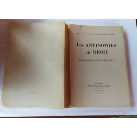 Les antinomies en droit. Etudes publiees par CH. Perelman