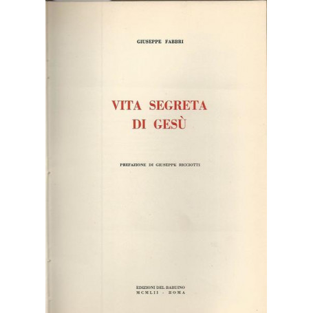 Vita segreta di Gesà¹