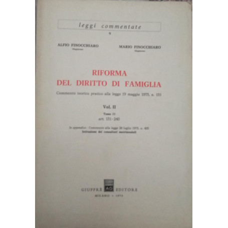Riforma del diritto di famiglia.  Volume II Tomo II