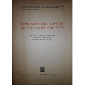 Il processo del lavoro: bilancio e prospettive : atti delle Giornate di studio di diritto del lavoro : Palermo