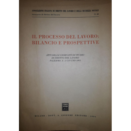 Il processo del lavoro: bilancio e prospettive : atti delle Giornate di studio di diritto del lavoro : Palermo