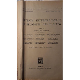 Rivista Internazionale di filosofia del diritto: fascicolo I Gennaio Marzo 1965