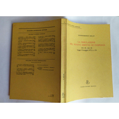 La simulazione nel nuovo diritto di famiglia. Art.18-Art.45 Legge 19 maggio 1975