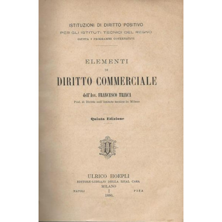 ELEMENTI DI DIRITTO COMMERCIALE