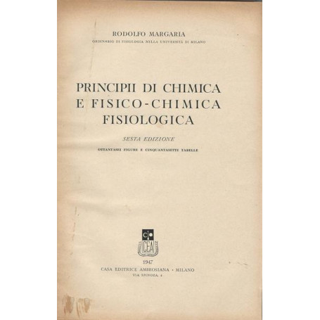 PRINCIPII DI CHIMICA E FISICO-CHIMICA FISIOLOGICA
