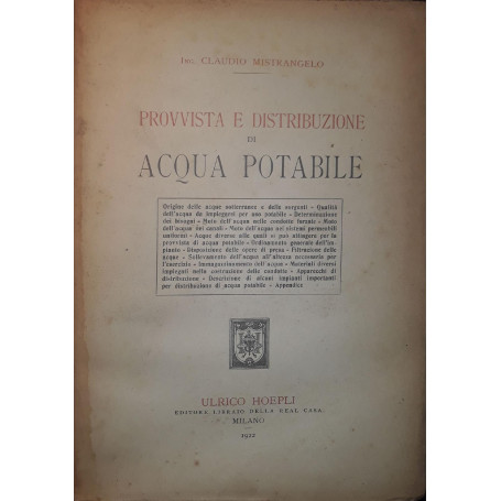 Provvista e distribuzione di acqua potabile