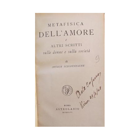 Metafisica dell'amore e altri scritti sulle donne e sulla società
