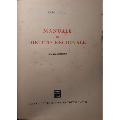 Manuale di diritto regionale