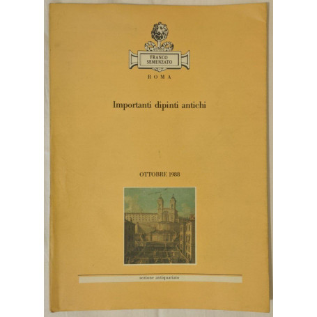 Importanti dipinti antichi (asta 7 ottobre 1988)