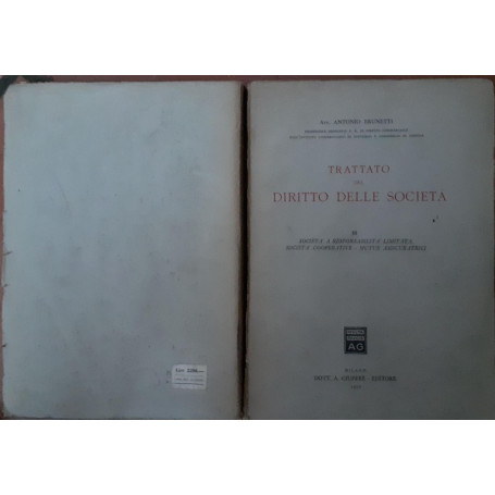 Trattato del diritto delle societa' Volume III