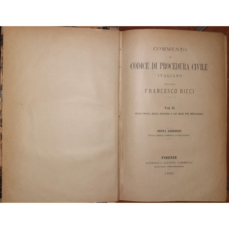 Commento al codice di procedura civile italiano. Volume II