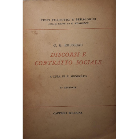 Discorsi e contratto sociale: a cura di R. Mondolfo
