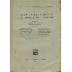 Rivista internzionale di filosofia del diritto. Anno XXXIII. Serie III. Novembre - Dicembre 1956
