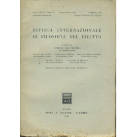 Rivista internazionale di filosofia del diritto. Anno XXXIX. Serie III. Gennaio - Giugno 1962