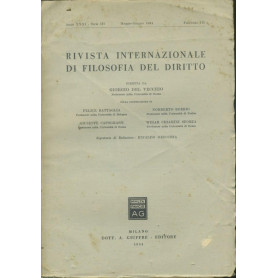 Rivista internazionale di filosofia del diritto. Anno XXXI. Serie III. Maggio - Giugno 1954