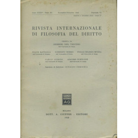 Rivista internazionale di filosofia del diritto. Anno XXXV. Serie III. Novembre - Dicembre 1958