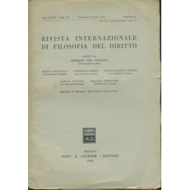 Rivista internazionale di filosofia del diritto. Anno XXXV. Serie III. Settembre - Ottobre 1958