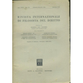 Rivista internazionale di filosofia del diritto. Anno XXXI. Serie III. Settembre - Dicembre 1954