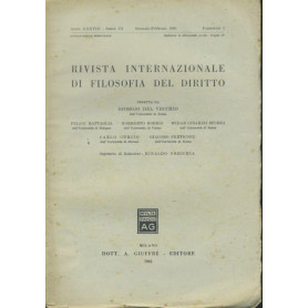 Rivista internazionale di filosofia del diritto. Anno XXXVIII. Serie III. Gennaio - Febbraio 1961