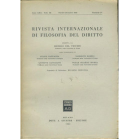 Rivista internazionale di filosofia del diritto. Anno XXX. Serie III. Ottobre- Dicembre 1953