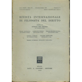 Rivista internazionale di filosofia del diritto. Anno XXXVI. Serie III. Settembre - Ottobre 1959