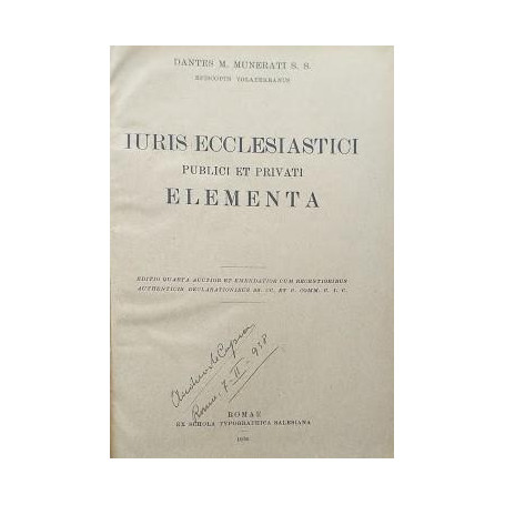 Iuris ecclesiastici publici et privati elementa