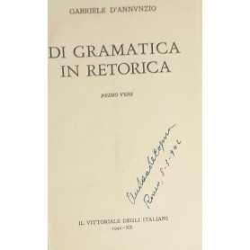 Di grammatica in tetorica. Primo vere