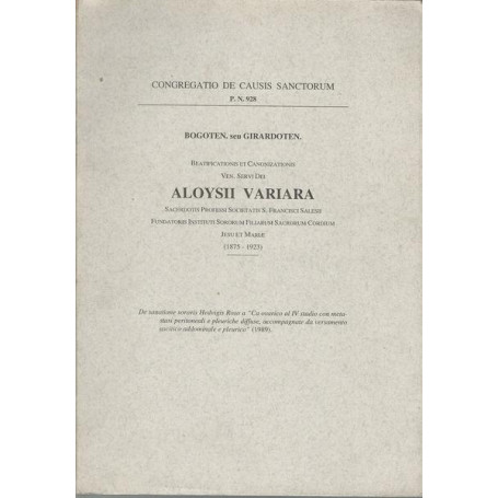BEATIFICATIONES ET CANONIZATIONIS VEN. SERVI DEI ALOYSII VARIARA