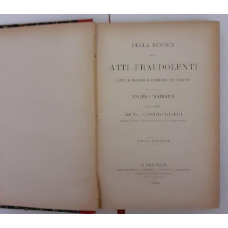 Della revoca degli atti fraudolenti