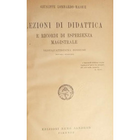Lezioni di didattica e ricordi di esperienza magistrale