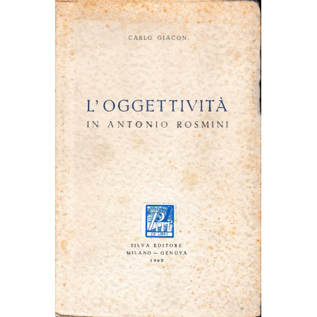 L'oggettività  in Antonio Rosmini