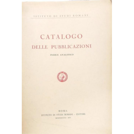 Catalogo delle pubblicazioni. Indice Analitico