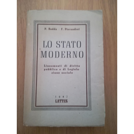 Lo stato moderno: lineamenti di diritto pubblico e di legislazione sociale