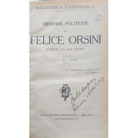 Memorie politiche di Felice Orsini scritte da lui stesso