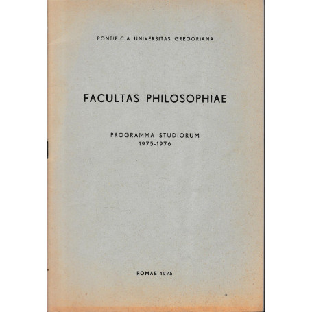 Facultas philosophiae. Programma studiorum 1975-1976