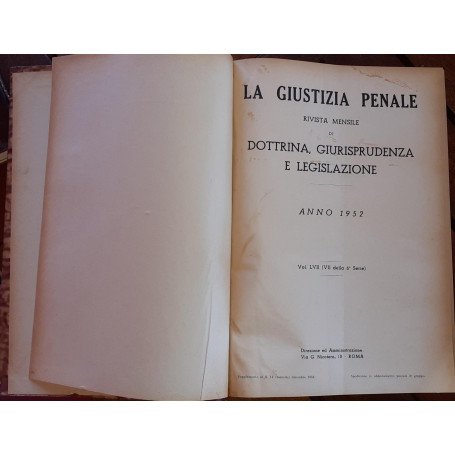 La giustizia penale . Rivista mensile di dottrina