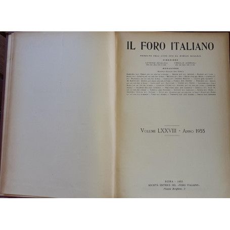 Il Foro Italiano. (Volume LXXVIII)
