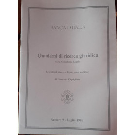 Quaderni di ricerca giuridica della Consulenza Legale della Banca d'Italia Le gestioni bancarie di patrimoni mobiliari N. 9
