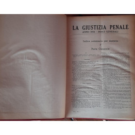 La giustizia penale anno 1954 indici generali