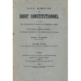 Manuel elementaire de Droit Constitutionnel