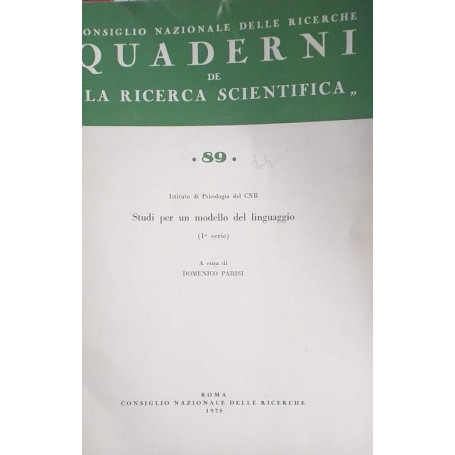 Quaderni de "La Ricerca Scientifica" 89